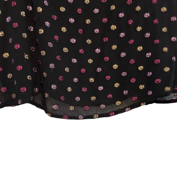 LOFT Women's Black Sheer Polka Dotted Tank Top Size Large - Picture 5 of 9